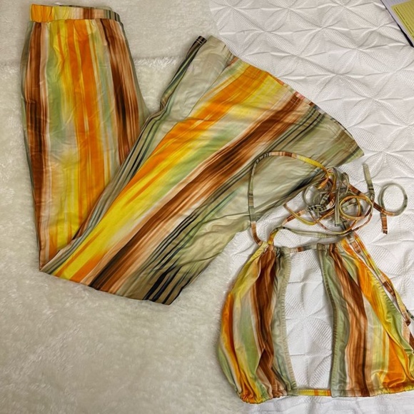 Shein Tie-Dye Halter Top & Flare Pants Set – XS - Picture 3 of 4
